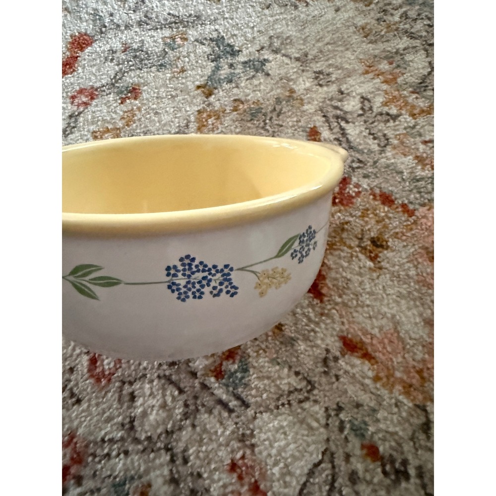 Corelle Coordinates Blue Velvet Stoneware Mixing Bowl 1.5 Qt Floral Vtg Cottage